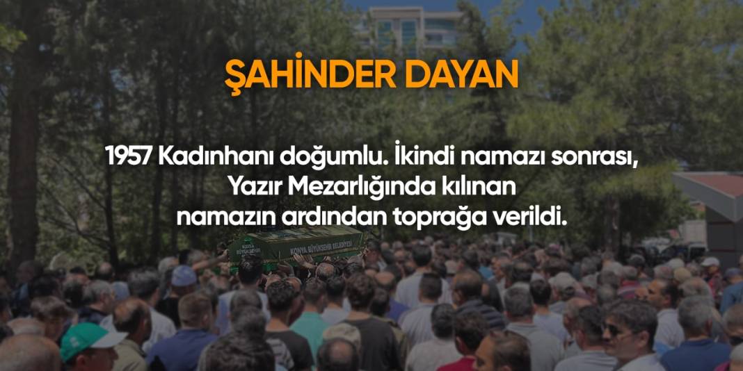 Konya'da bugün vefat edenler | 29 Kasım 2024 3